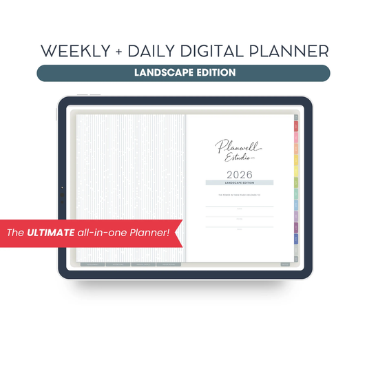 2026 Digital Weekly + Daily Planner - Landscape Edition