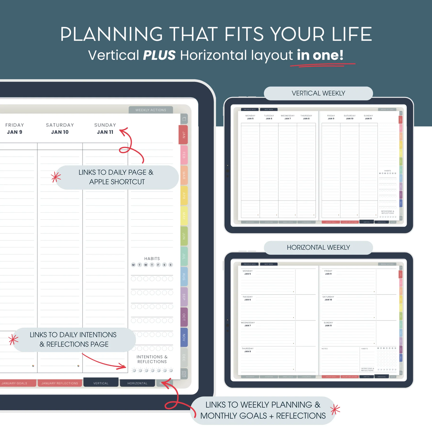 2026 Digital Weekly + Daily Planner - Landscape Edition